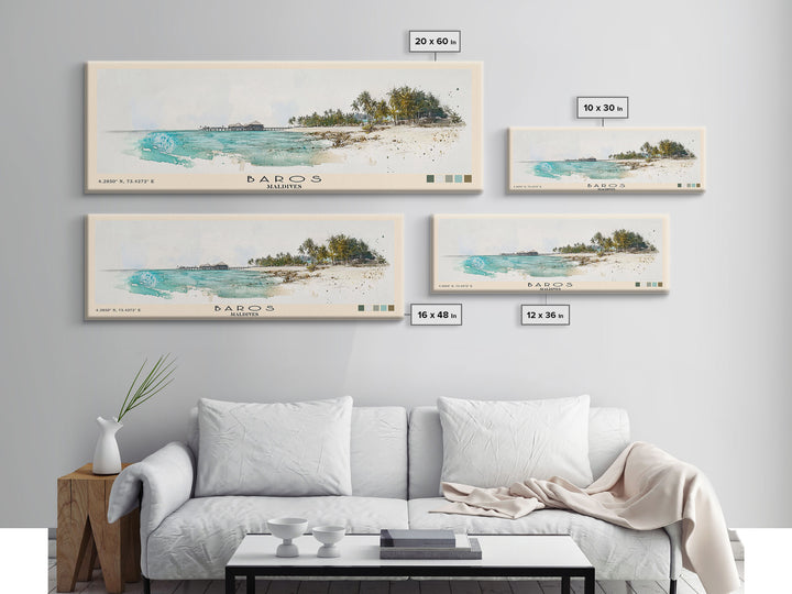 Baros, Maldives Watercolor Print, Vacation Gift, Maldives Wall Art, Vacation Wall Art, Vacatation Memories, Beach Decor, Beach Or Lakehouse Art