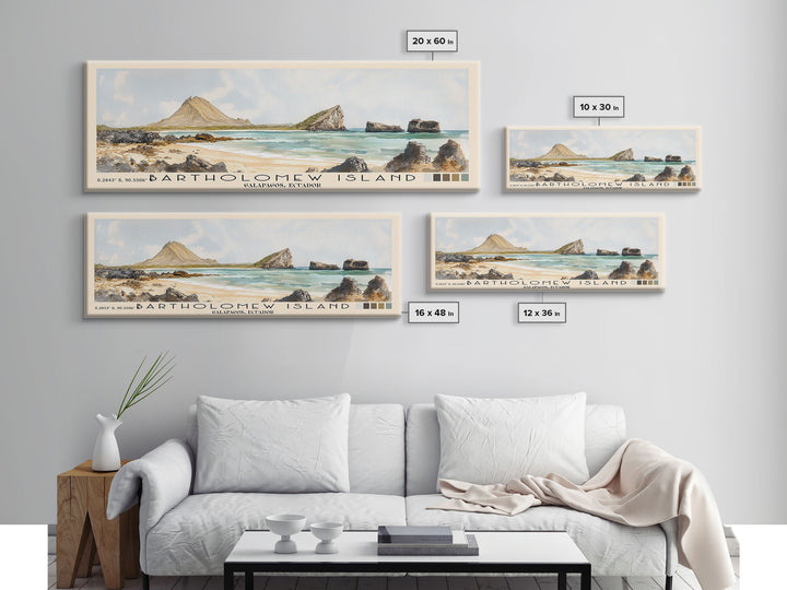Bartholomew Island, Galapagos, Ecuador Watercolor Print, Vacation Gift, Galapagos, Ecuador Wall Art, Beach Painting, Beach Decor, Beach Or Lakehouse Art