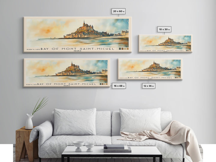 Bay of Mont Saint-Michel, France Watercolor Print, Vacation Gift, France Wall Art, Beach Painting, Beach Decor, Beach Or Lakehouse Art