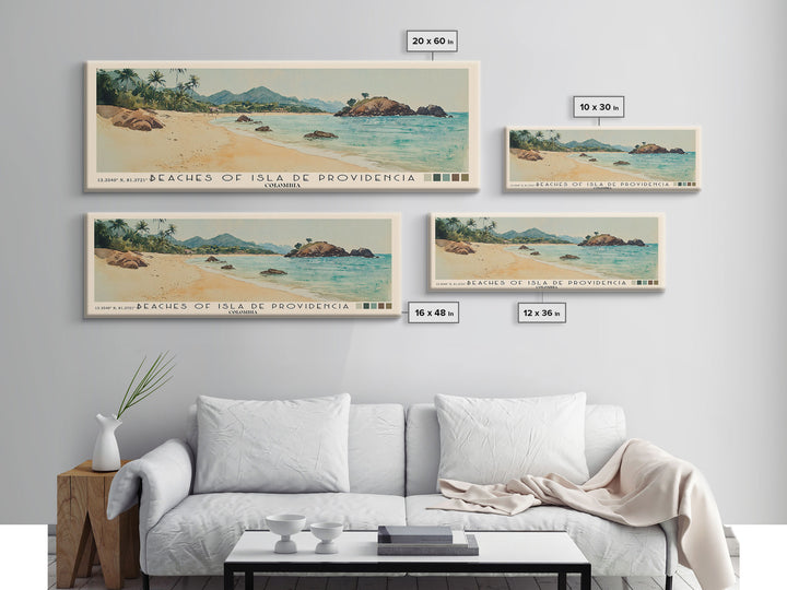 Beaches of Isla de Providencia, Colombia Watercolor Print, Vacation Gift, Colombia Wall Art, Vacation Wall Art, Vacatation Memories, Beach Decor, Beach Or Lakehouse Art