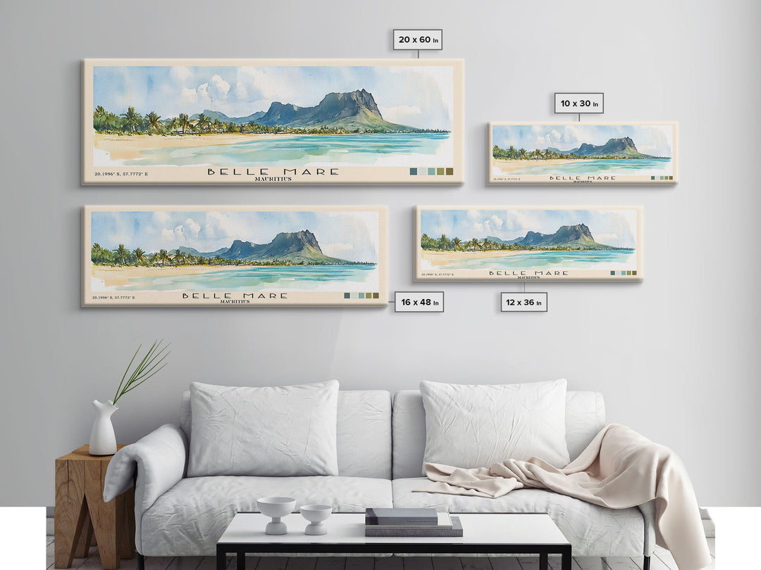 Belle Mare, Mauritius Watercolor Print, Vacation Gift, Mauritius Wall Art, Vacation Wall Art, Vacatation Memories, Beach Decor, Beach Or Lakehouse Art
