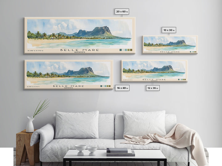 Belle Mare, Mauritius Watercolor Print, Vacation Gift, Mauritius Wall Art, Vacation Wall Art, Vacatation Memories, Beach Decor, Beach Or Lakehouse Art