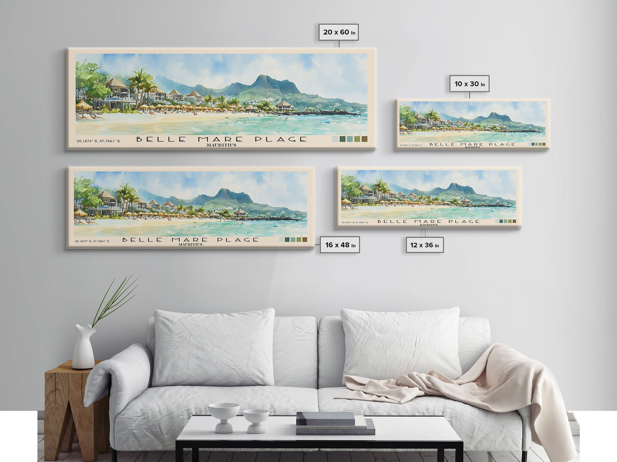 Belle Mare Plage, Mauritius Watercolor Print, Vacation Gift, Mauritius Wall Art, Beach Painting, Beach Decor, Beach Or Lakehouse Art