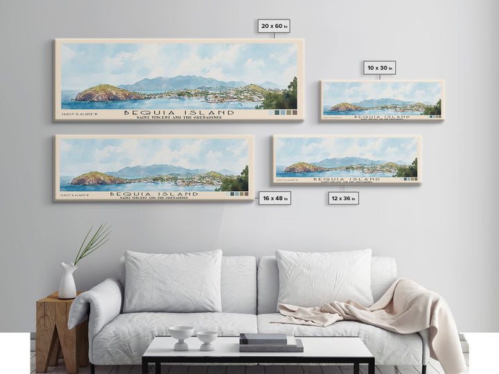 Bequia Island, Saint Vincent and the Grenadines Watercolor Beach Print, Vacation Gift, Saint Vincent and the Grenadines Wall Art, Beach Painting, Beach Decor, Beach Painting