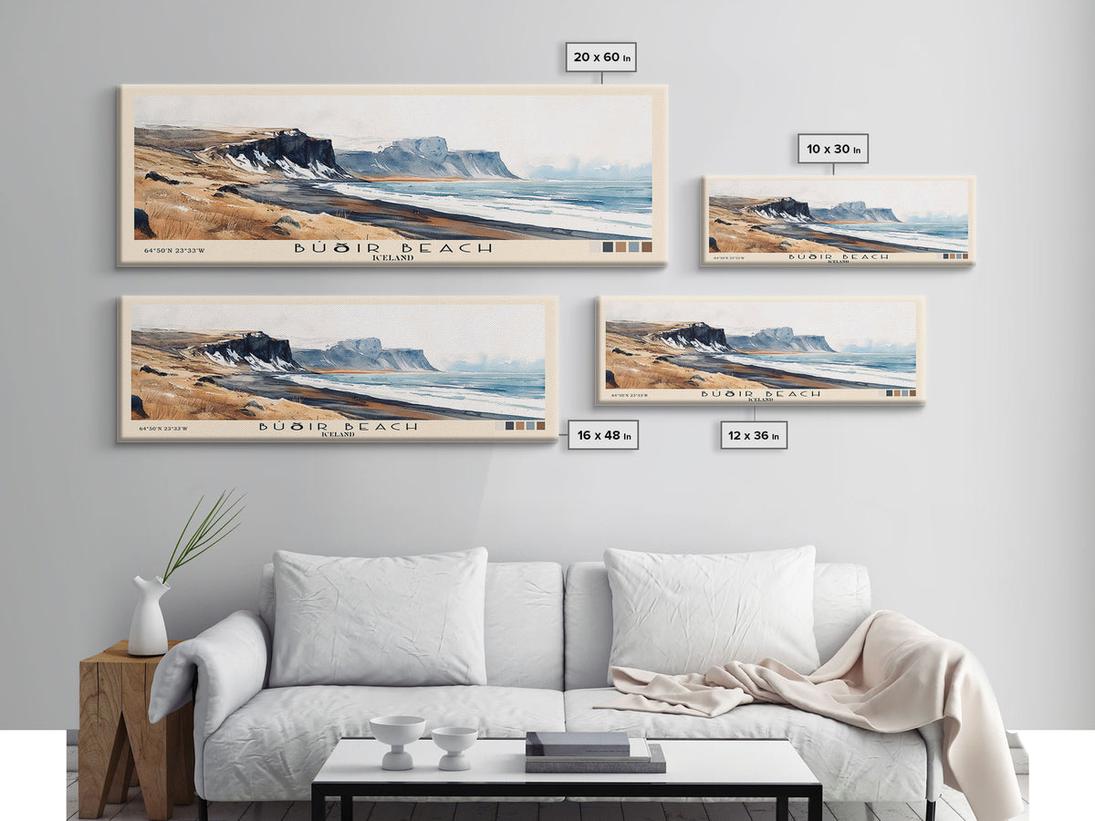 Búðir Beach, Iceland Watercolor Beach Print, Vacation Gift, Iceland Wall Art, Beach Painting, Beach Decor, Beach Painting