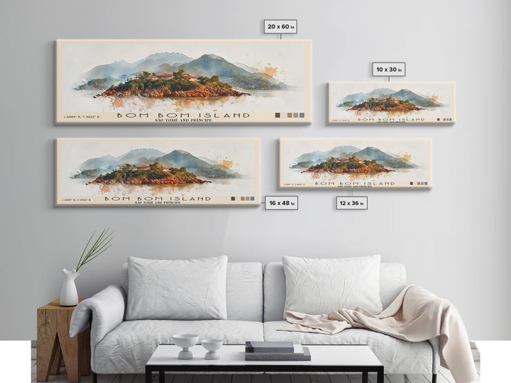 Bom Bom Island, São Tomé and Príncipe Watercolor Print, Vacation Gift, São Tomé and Príncipe Wall Art, Vacation Wall Art, Vacatation Memories, Beach Decor, Beach Or Lakehouse Art