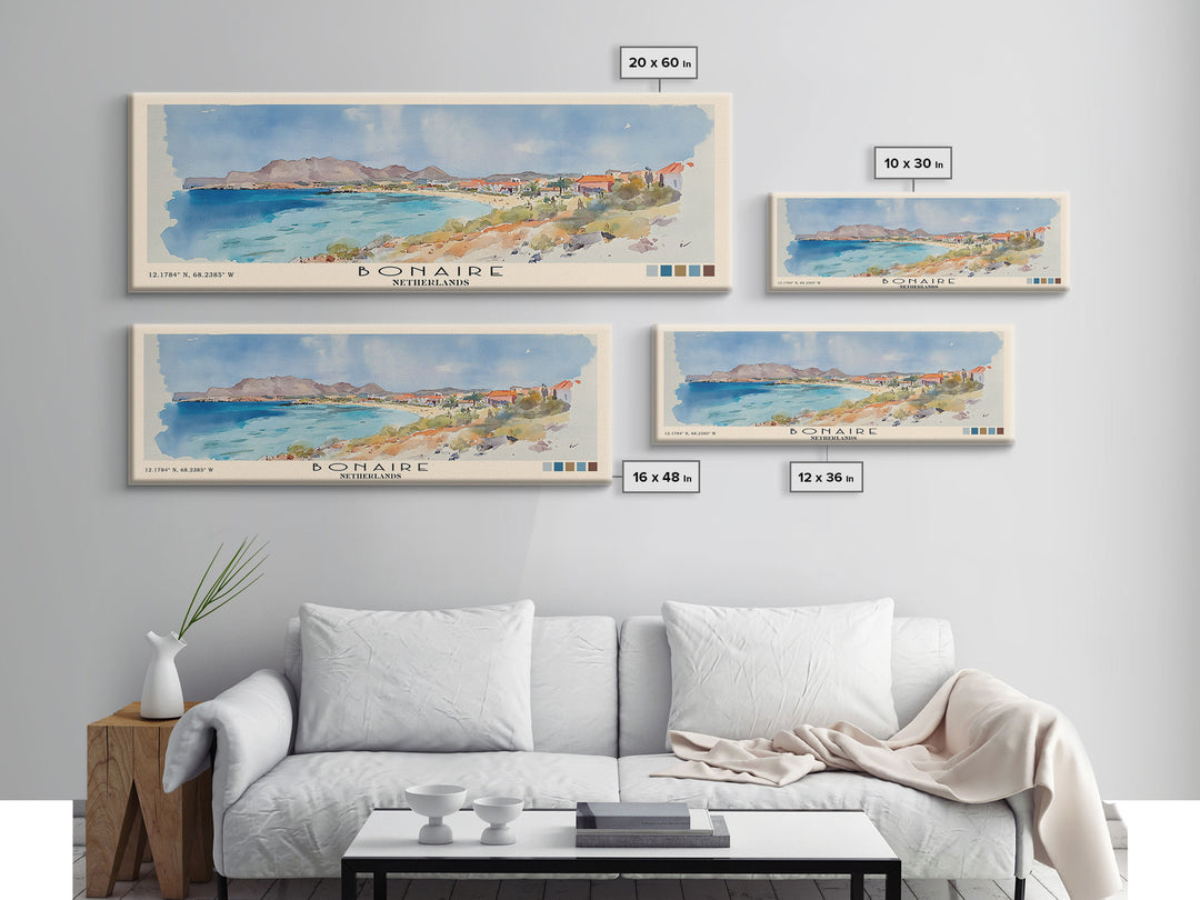 Bonaire, Netherlands Watercolor Print, Vacation Gift, Netherlands Wall Art, Beach Painting, Beach Decor, Beach Or Lakehouse Art