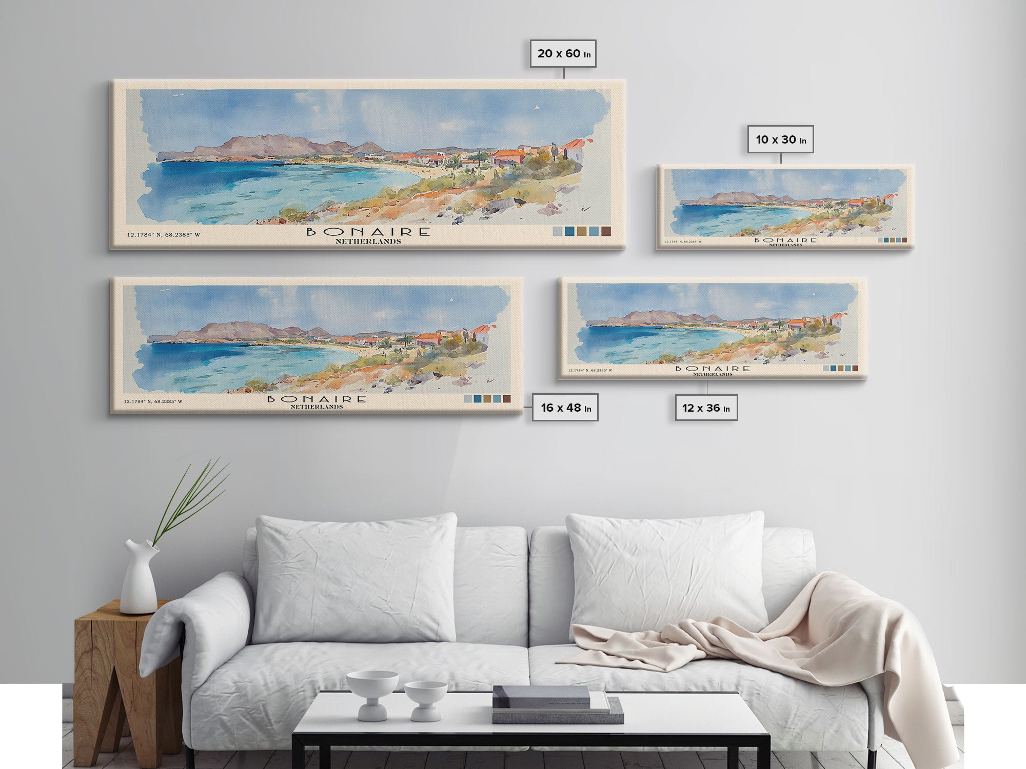 Bonaire, Netherlands Watercolor Print, Vacation Gift, Netherlands Wall Art, Beach Painting, Beach Decor, Beach Or Lakehouse Art