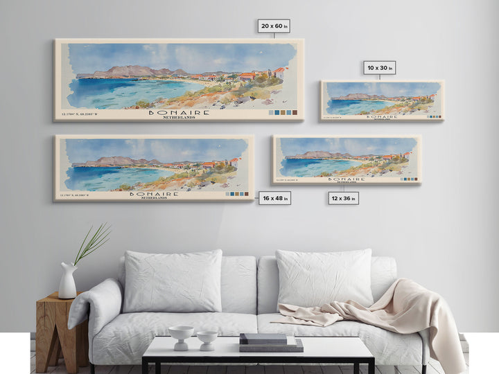 Bonaire, Netherlands Watercolor Print, Vacation Gift, Netherlands Wall Art, Beach Painting, Beach Decor, Beach Or Lakehouse Art