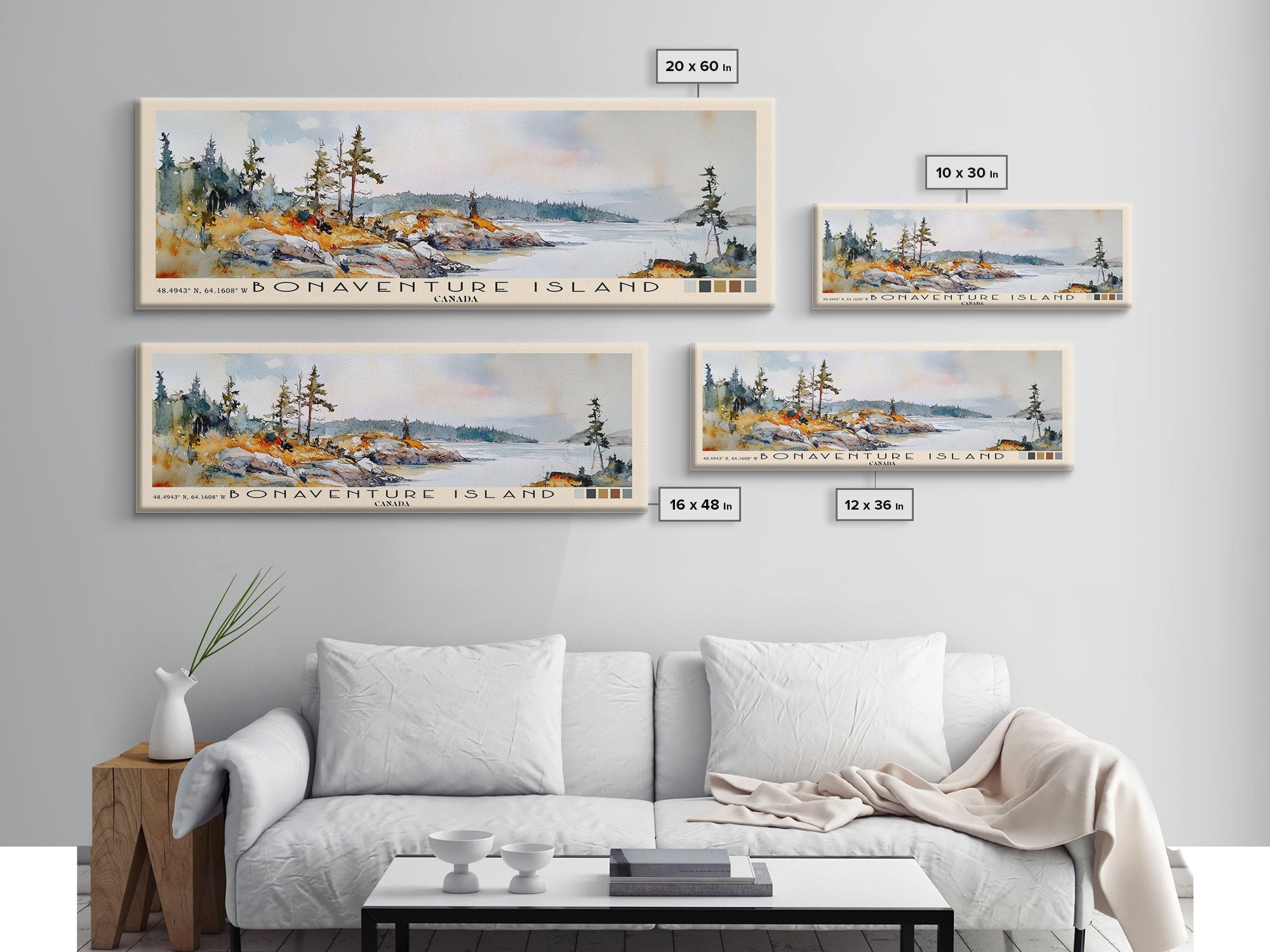 Bonaventure Island, Canada Watercolor Beach Print, Vacation Gift, Canada Wall Art, Beach Painting, Beach Decor, Beach Painting
