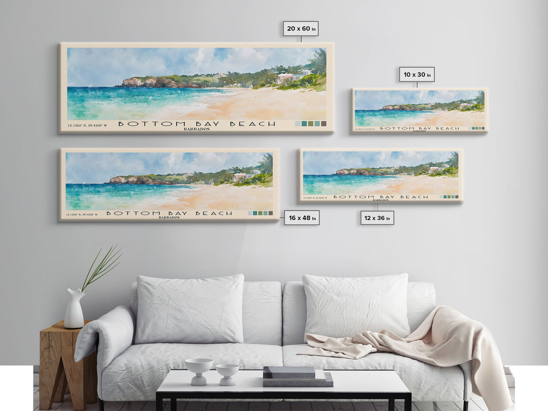 Bottom Bay Beach, Barbados Watercolor Print, Vacation Gift, Barbados Wall Art, Beach Painting, Beach Decor, Beach Or Lakehouse Art