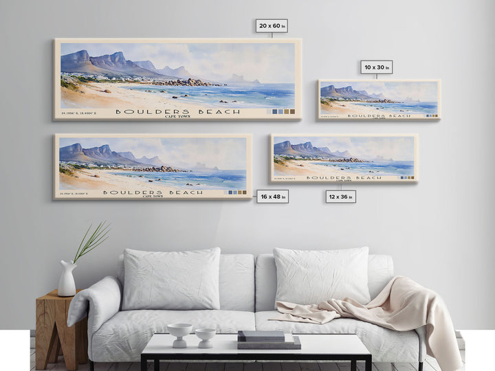 Boulders Beach, Cape Town Watercolor Beach Print, Vacation Gift, Cape Town Wall Art, Beach Painting, Beach Decor, Beach Painting