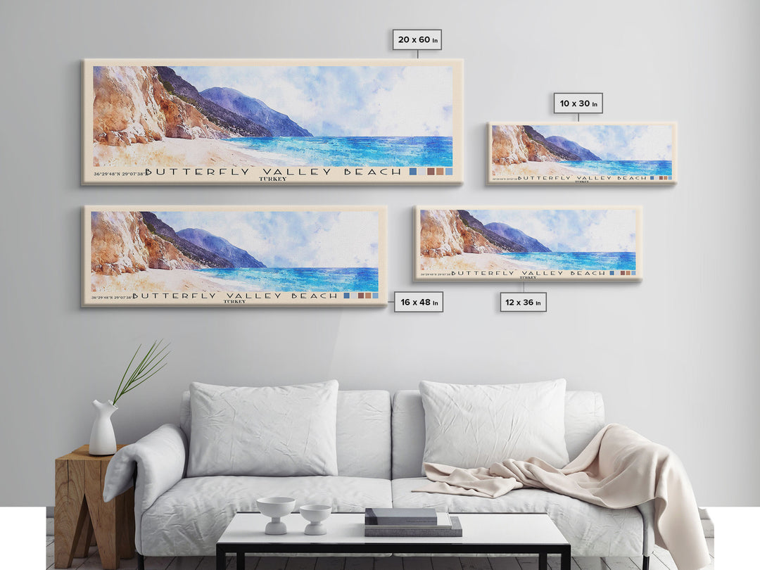 Butterfly Valley Beach, Turkey Watercolor Print, Vacation Gift, Turkey Wall Art, Vacation Wall Art, Vacatation Memories, Beach Decor, Beach Or Lakehouse Art