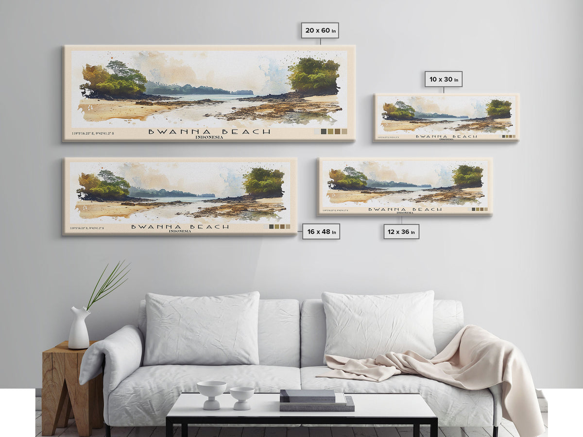 Bwanna Beach, Indonesia Watercolor Print, Vacation Gift, Indonesia Wall Art, Beach Painting, Beach Decor, Beach Or Lakehouse Art