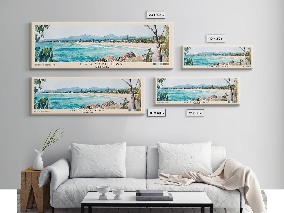 Byron Bay, Australia Watercolor Beach Print, Vacation Gift, Australia Wall Art, Beach Painting, Beach Decor, Beach Painting