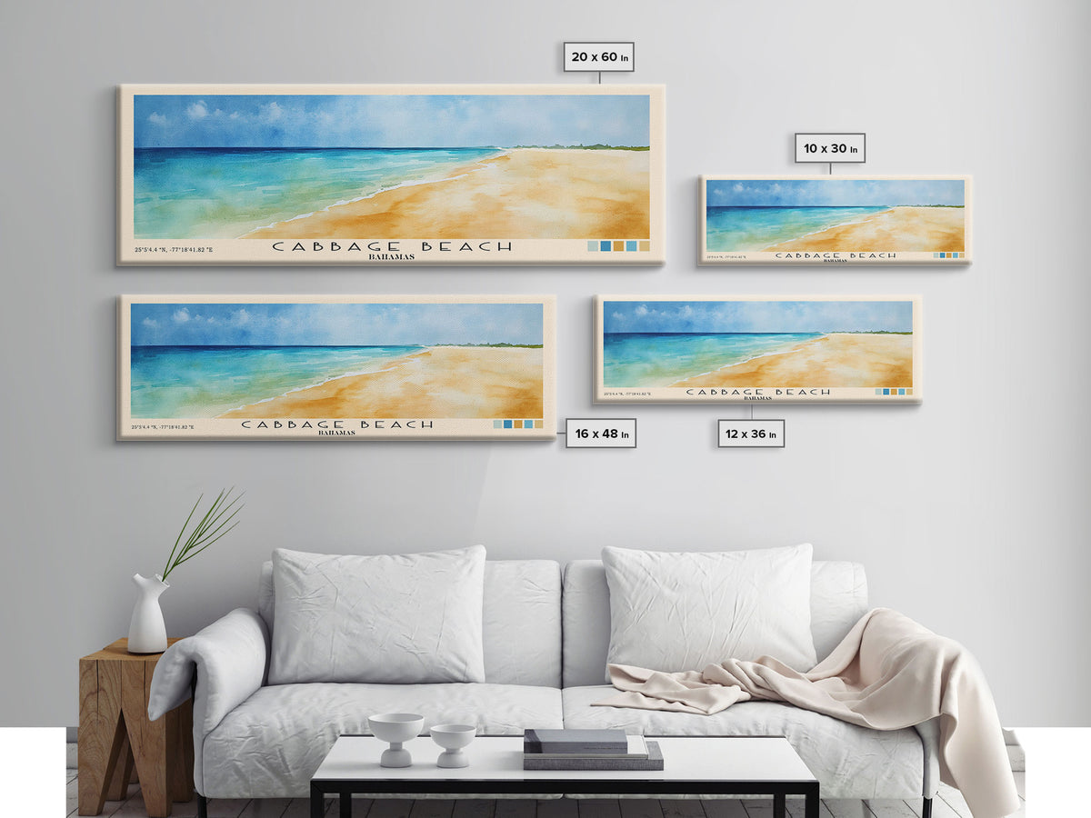 Cabbage Beach, Bahamas Watercolor Print, Vacation Gift, Bahamas Wall Art, Vacation Wall Art, Vacatation Memories, Beach Decor, Beach Or Lakehouse Art