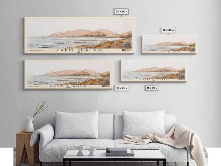 Cabo Blanco, Peru Watercolor Beach Print, Vacation Gift, Peru Wall Art, Beach Painting, Beach Decor, Beach Painting