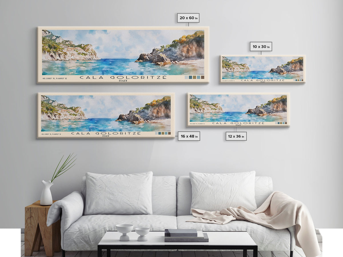 Cala Goloritzé, Italy Watercolor Beach Print, Vacation Gift, Italy Wall Art, Beach Painting, Beach Decor, Beach Painting