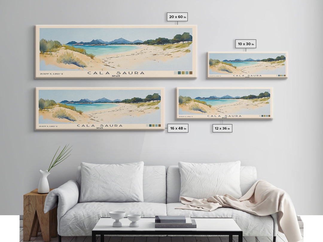 Cala Saura, Spain Watercolor Print, Vacation Gift, Spain Wall Art, Vacation Wall Art, Vacatation Memories, Beach Decor, Beach Or Lakehouse Art