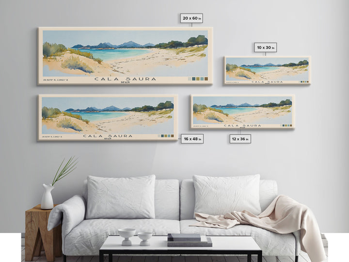 Cala Saura, Spain Watercolor Print, Vacation Gift, Spain Wall Art, Vacation Wall Art, Vacatation Memories, Beach Decor, Beach Or Lakehouse Art