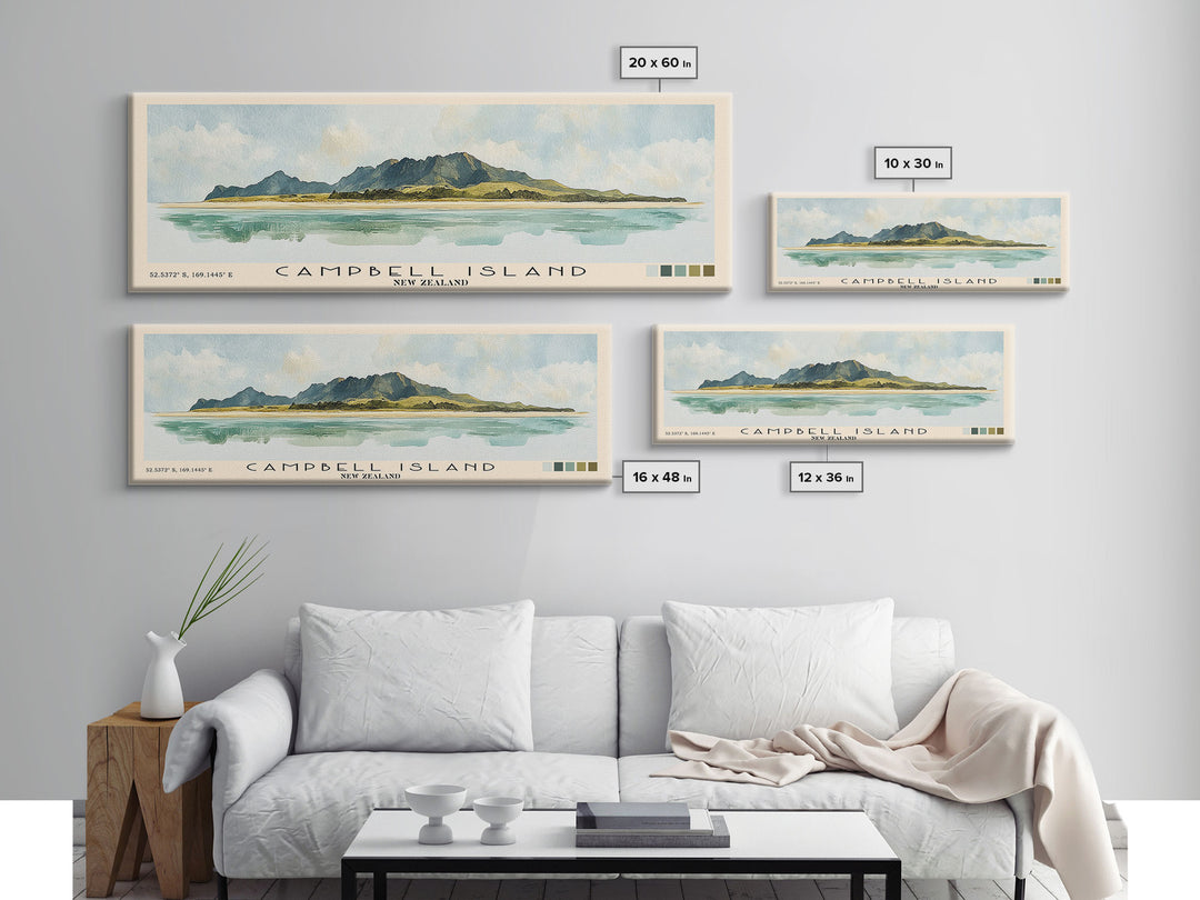Campbell Island, New Zealand Watercolor Print, Vacation Gift, New Zealand Wall Art, Vacation Wall Art, Vacatation Memories, Beach Decor, Beach Or Lakehouse Art