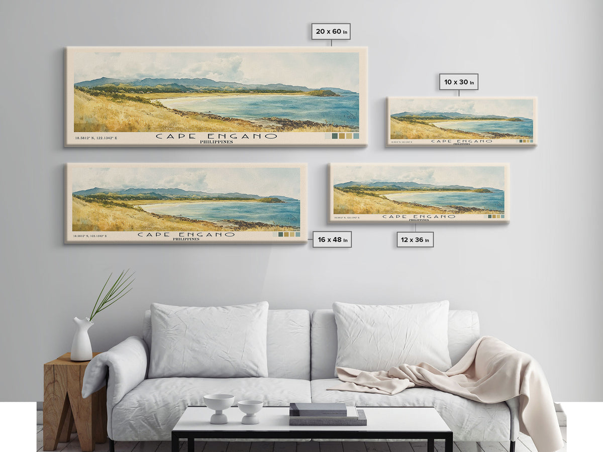 Cape Engano, Philippines Watercolor Beach Print, Vacation Gift, Philippines Wall Art, Beach Painting, Beach Decor, Beach Painting