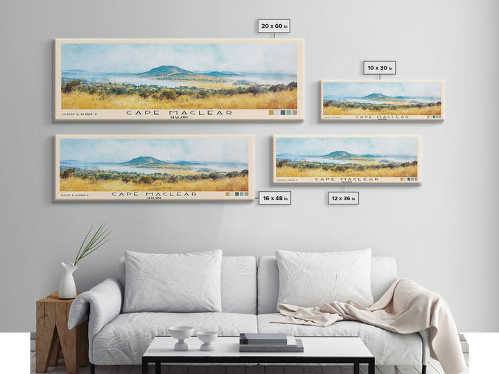 Cape Maclear, Malawi Watercolor Print, Vacation Gift, Malawi Wall Art, Beach Painting, Beach Decor, Large Wall Art, Wood Frame Art
