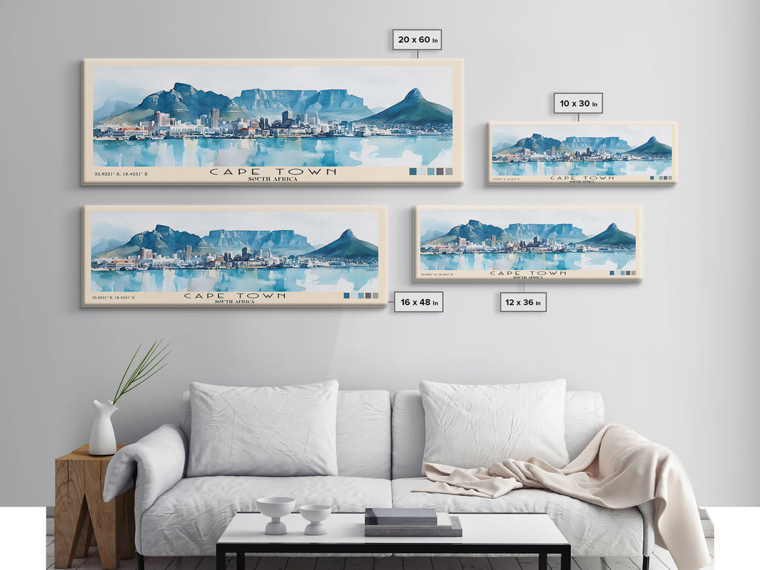 Cape Town, South Africa Watercolor Print, Vacation Gift, South Africa Wall Art, Vacation Wall Art, Vacatation Memories, Beach Decor, Beach Or Lakehouse Art