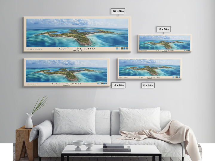 Cat Island, Bahamas Watercolor Beach Print, Vacation Gift, Bahamas Wall Art, Framed Canvas Print, Framed Beach Painting