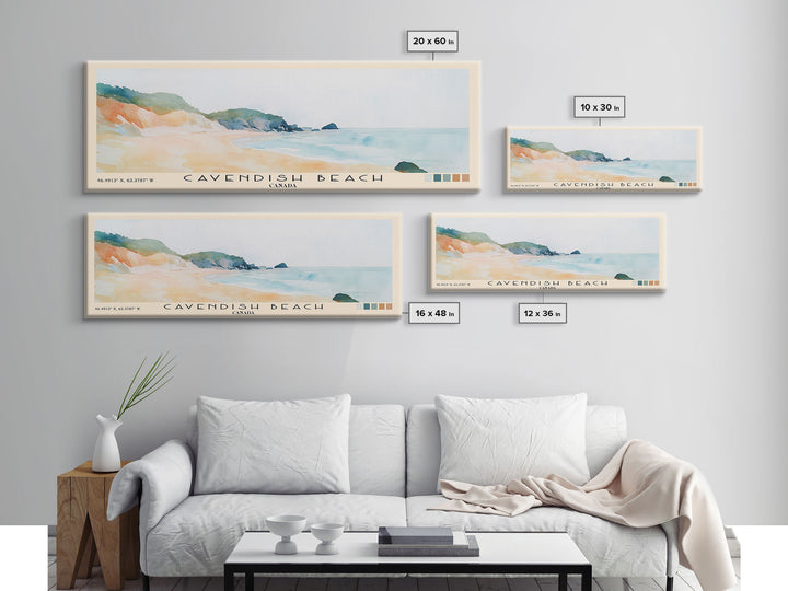 Cavendish Beach, Canada Watercolor Print, Vacation Gift, Canada Wall Art, Beach Painting, Beach Decor, Beach Or Lakehouse Art