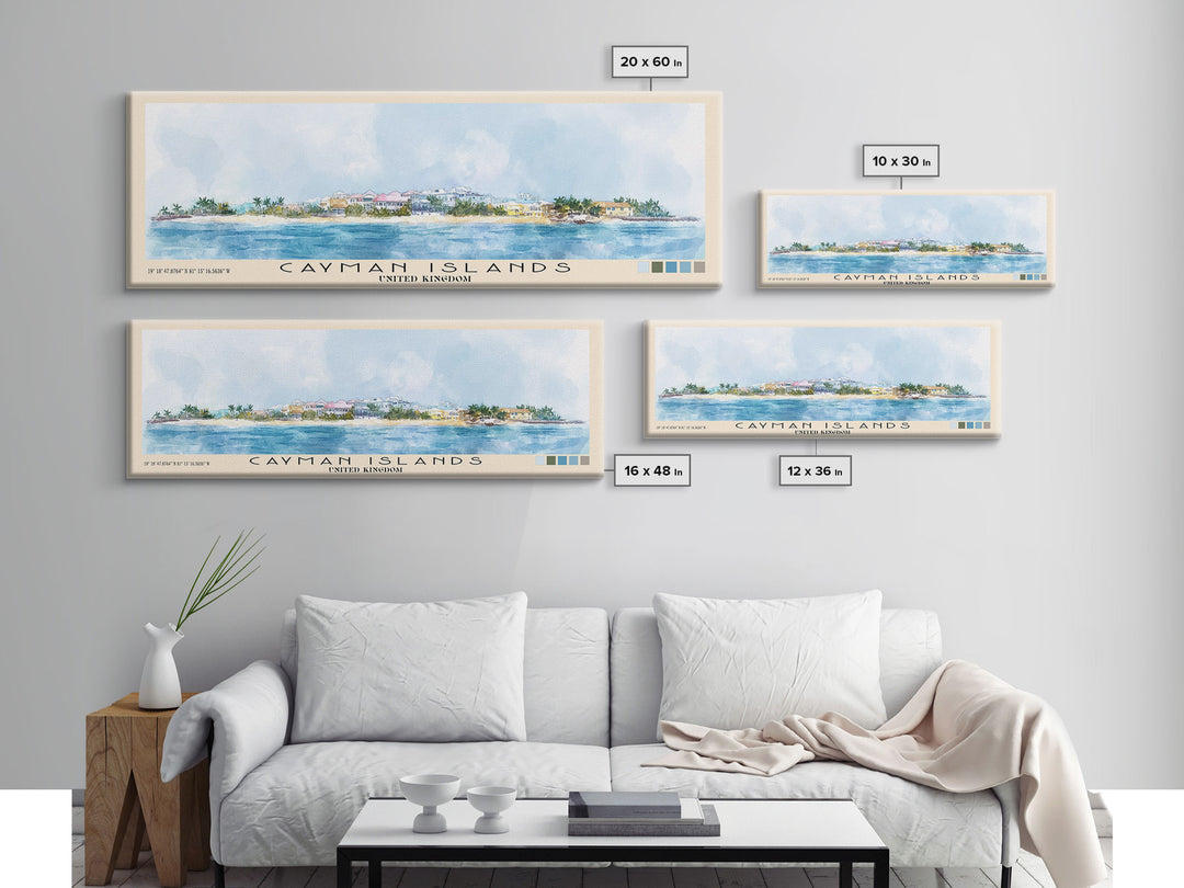 Cayman Islands, United Kingdom Watercolor Beach Print, Vacation Gift, United Kingdom Wall Art, Beach Painting, Beach Decor, Beach Painting