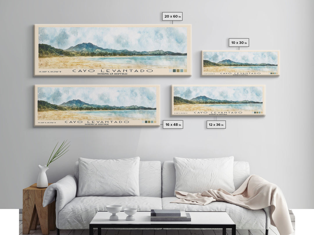 Cayo Levantado, Dominican Republic Watercolor Print, Vacation Gift, Dominican Republic Wall Art, Beach Painting, Beach Decor, Large Wall Art, Wood Frame Art