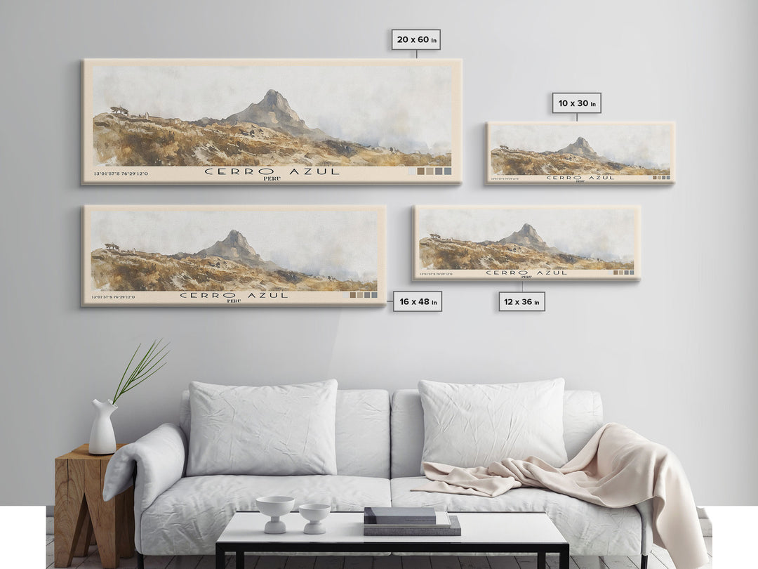 Cerro Azul, Peru Watercolor Print, Vacation Gift, Peru Wall Art, Vacation Wall Art, Vacatation Memories, Beach Decor, Beach Or Lakehouse Art