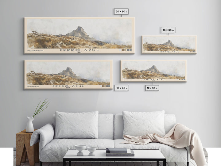 Cerro Azul, Peru Watercolor Print, Vacation Gift, Peru Wall Art, Vacation Wall Art, Vacatation Memories, Beach Decor, Beach Or Lakehouse Art