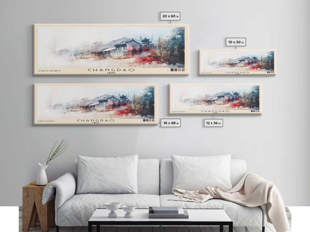 Changdao, China Watercolor Beach Print, Vacation Gift, China Wall Art, Beach Painting, Beach Decor, Beach Painting