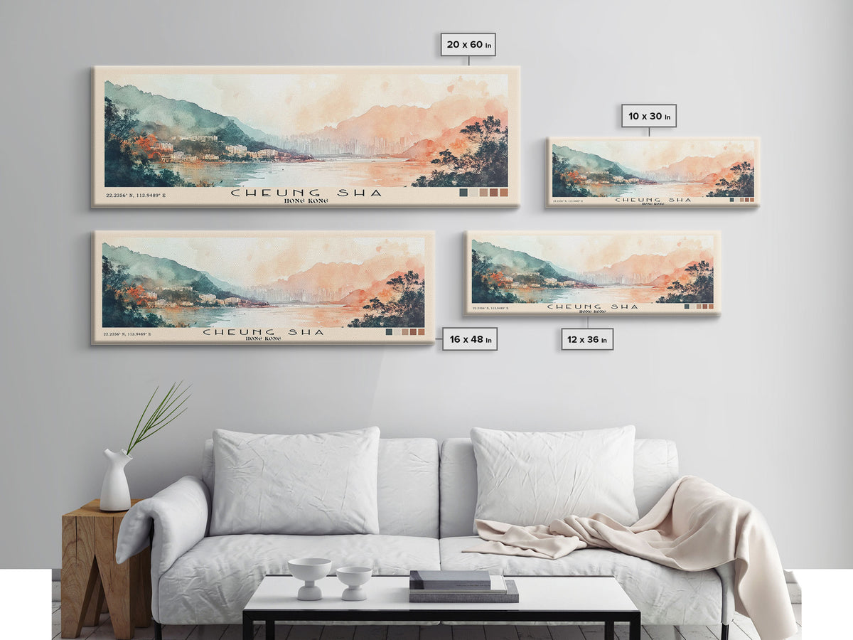 Cheung Sha, Hong Kong Watercolor Print, Vacation Gift, Hong Kong Wall Art, Vacation Wall Art, Vacatation Memories, Beach Decor, Beach Or Lakehouse Art