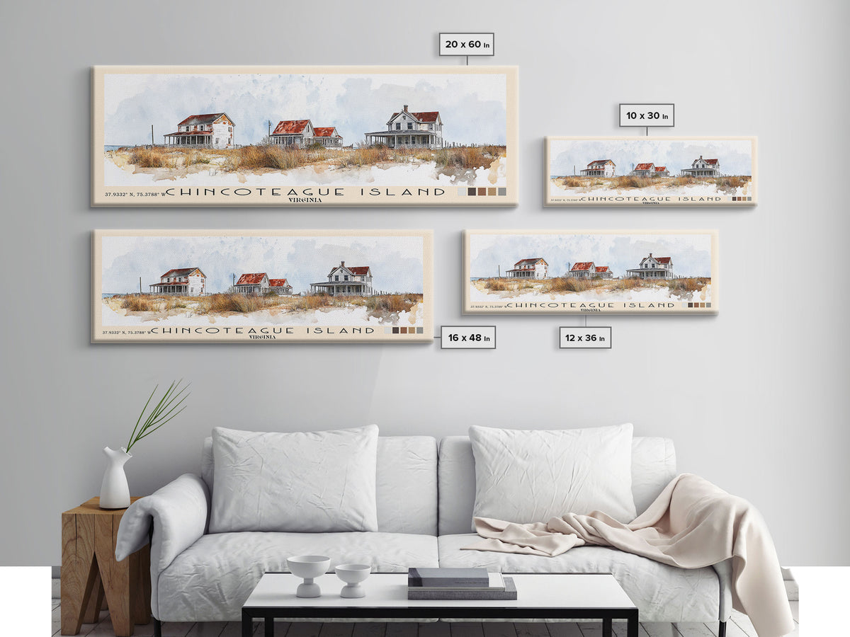 Chincoteague Island, Virginia Watercolor Print, Vacation Gift, Virginia Wall Art, Beach Painting, Beach Decor, Beach Or Lakehouse Art