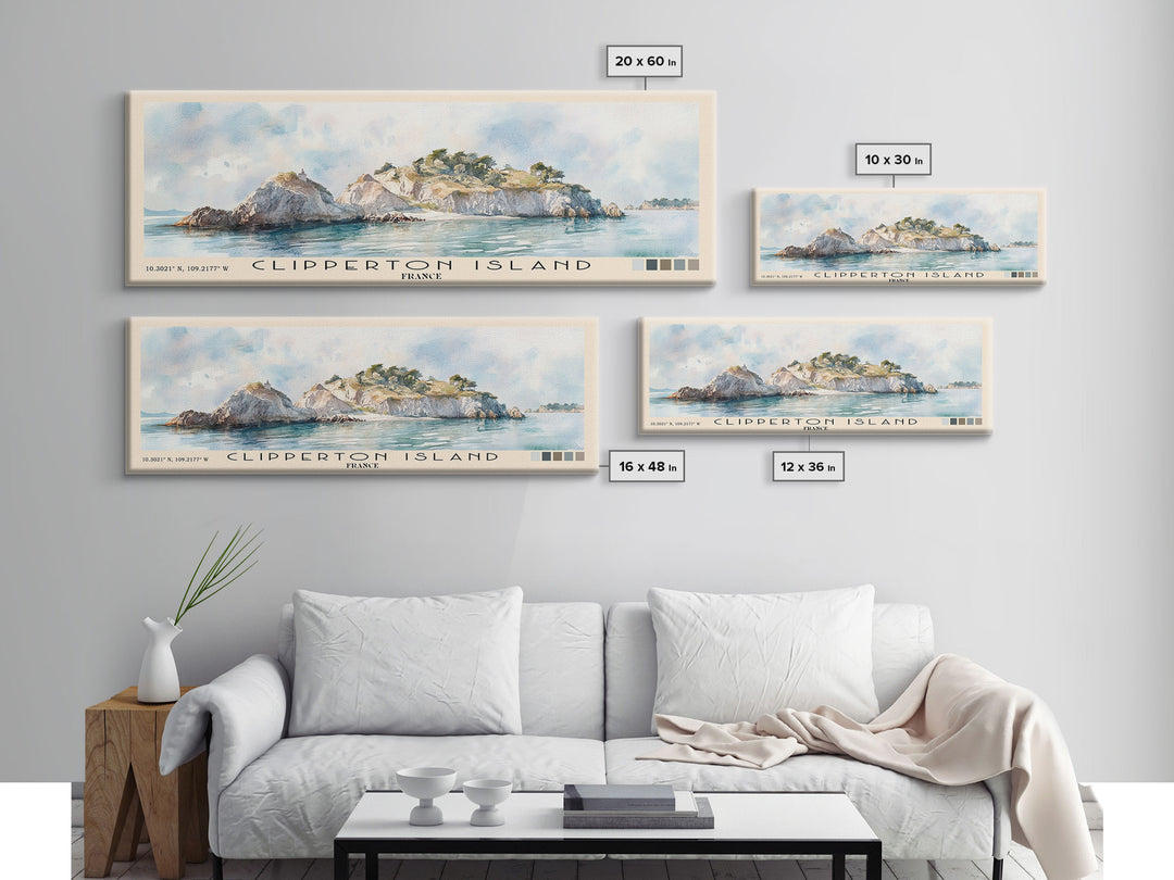 Clipperton Island, France Watercolor Print, Vacation Gift, France Wall Art, Vacation Wall Art, Vacatation Memories, Beach Decor, Beach Or Lakehouse Art