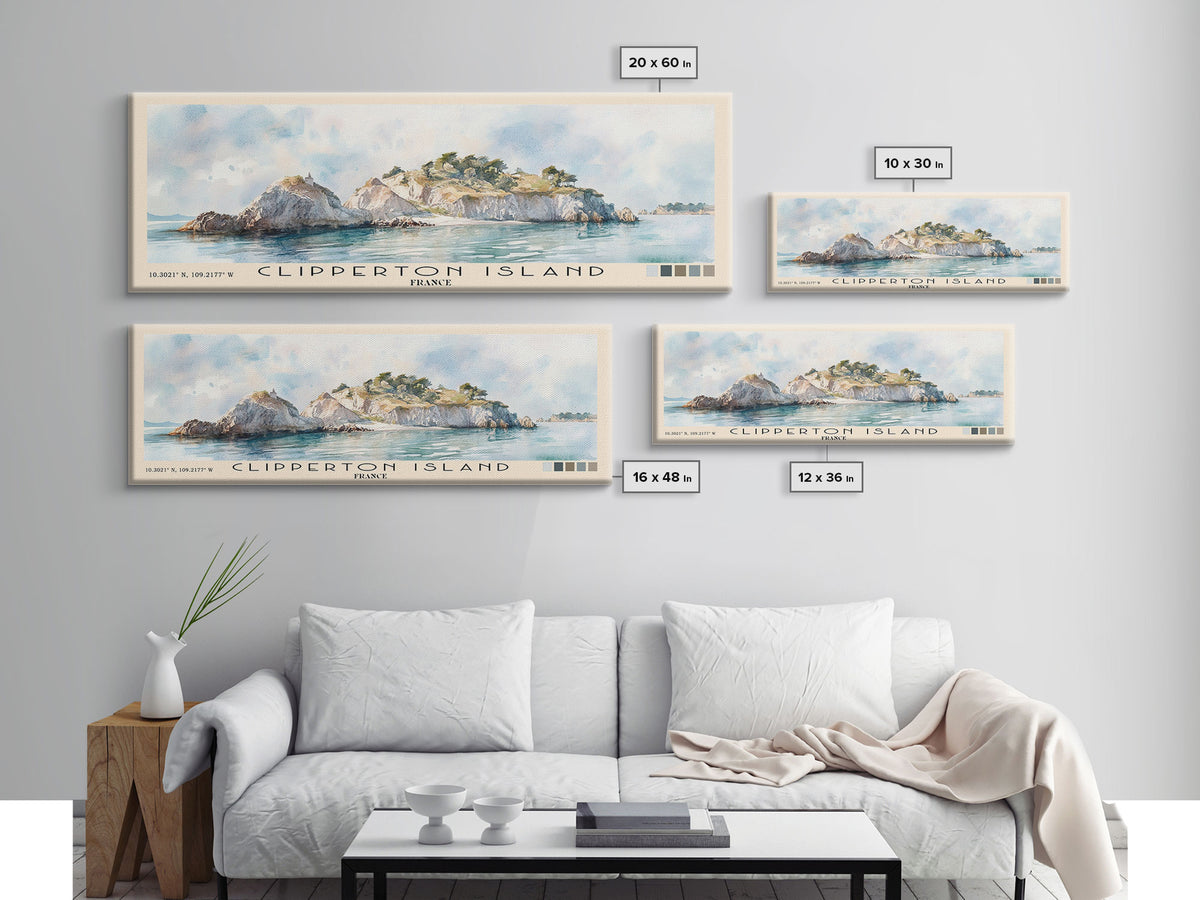 Clipperton Island, France Watercolor Print, Vacation Gift, France Wall Art, Vacation Wall Art, Vacatation Memories, Beach Decor, Beach Or Lakehouse Art