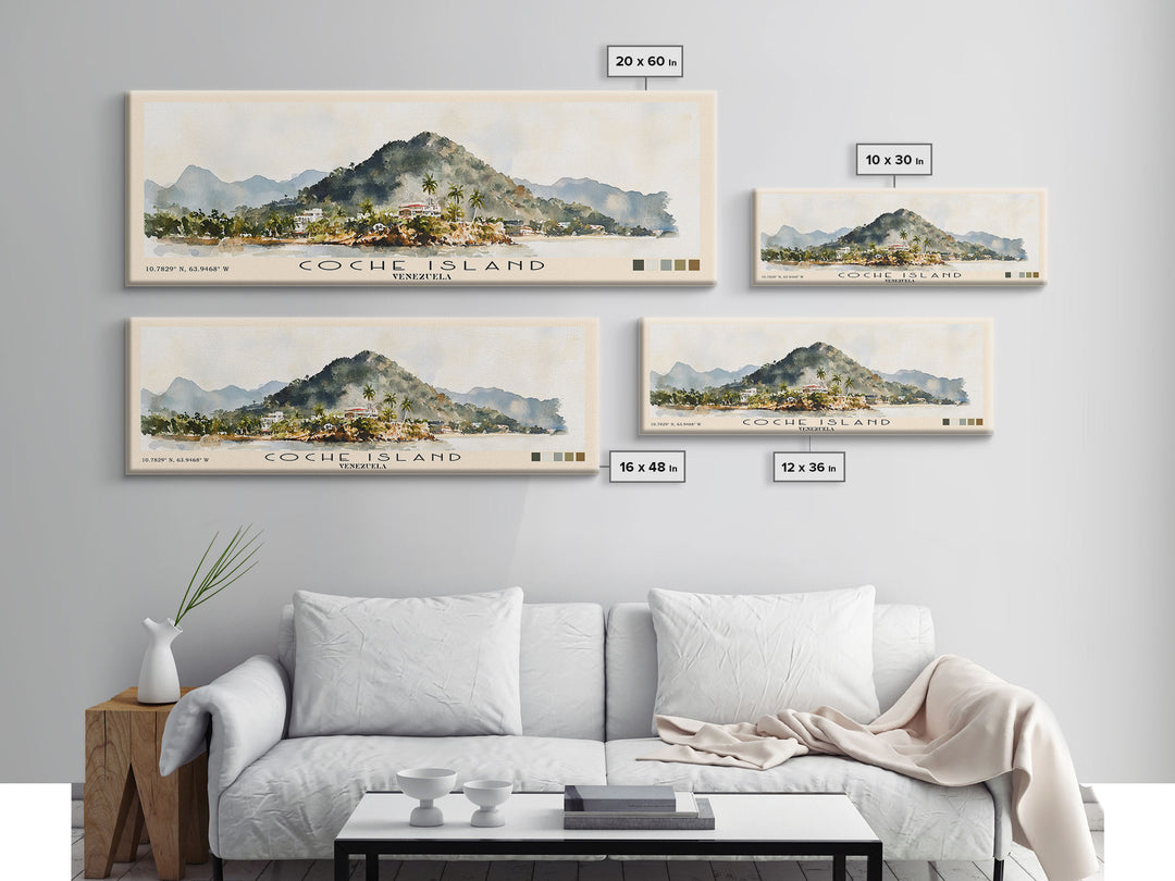 Cockburn Town Beach, Turks and Caicos Watercolor Beach Print, Vacation Gift, Turks and Caicos Wall Art, Framed Canvas Print, Framed Beach Painting