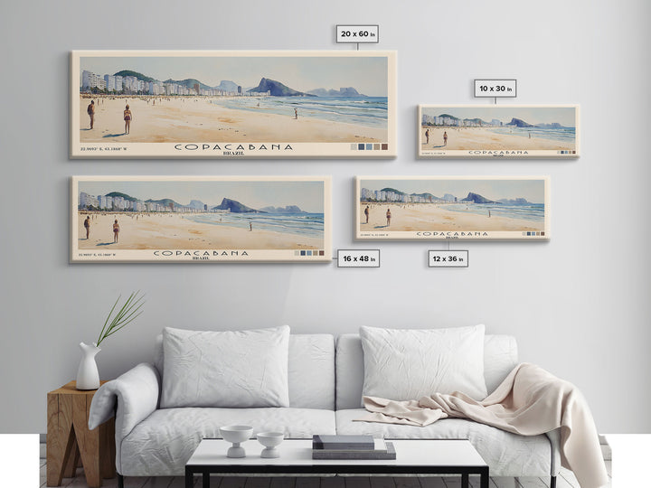 Copacabana, Brazil Watercolor Print, Vacation Gift, Brazil Wall Art, Beach Painting, Beach Decor, Beach Or Lakehouse Art