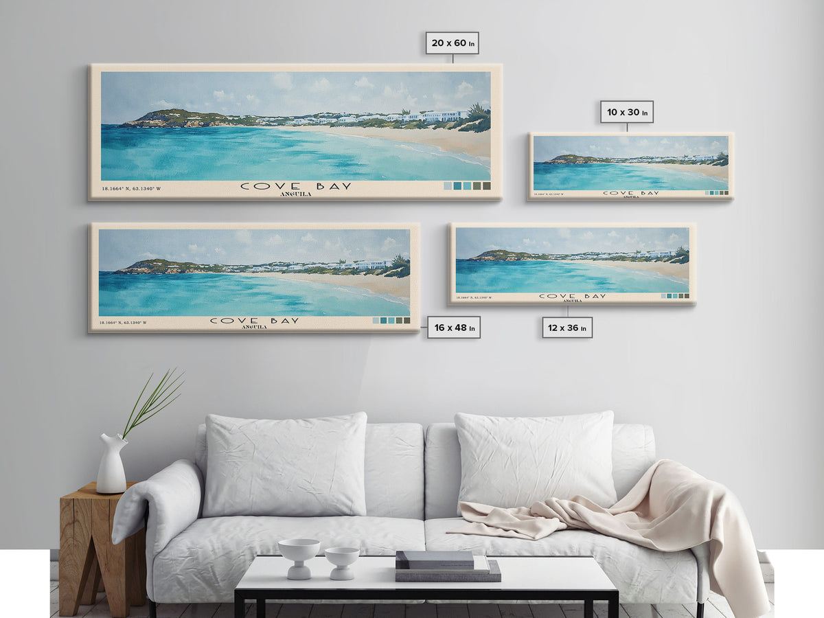 Cove Bay, Anguila Watercolor Print, Vacation Gift, Anguila Wall Art, Beach Painting, Beach Decor, Beach Or Lakehouse Art