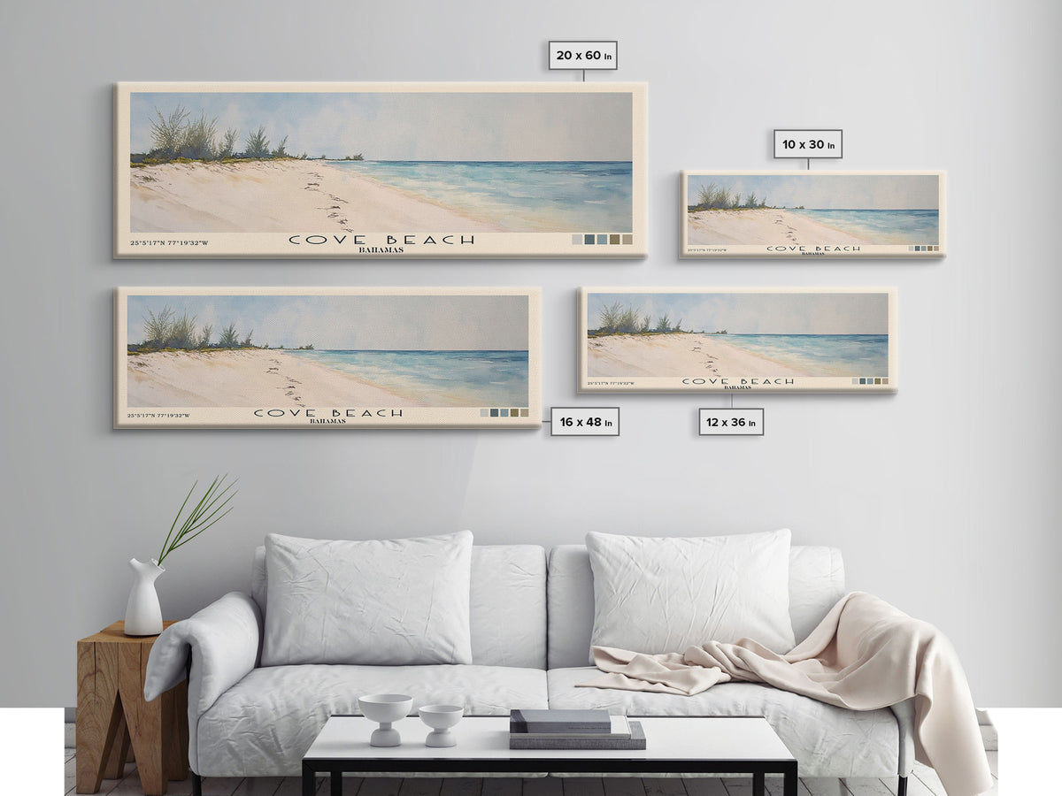 Cove Beach, Bahamas Watercolor Beach Print, Vacation Gift, Bahamas Wall Art, Beach Painting, Beach Decor, Beach Painting