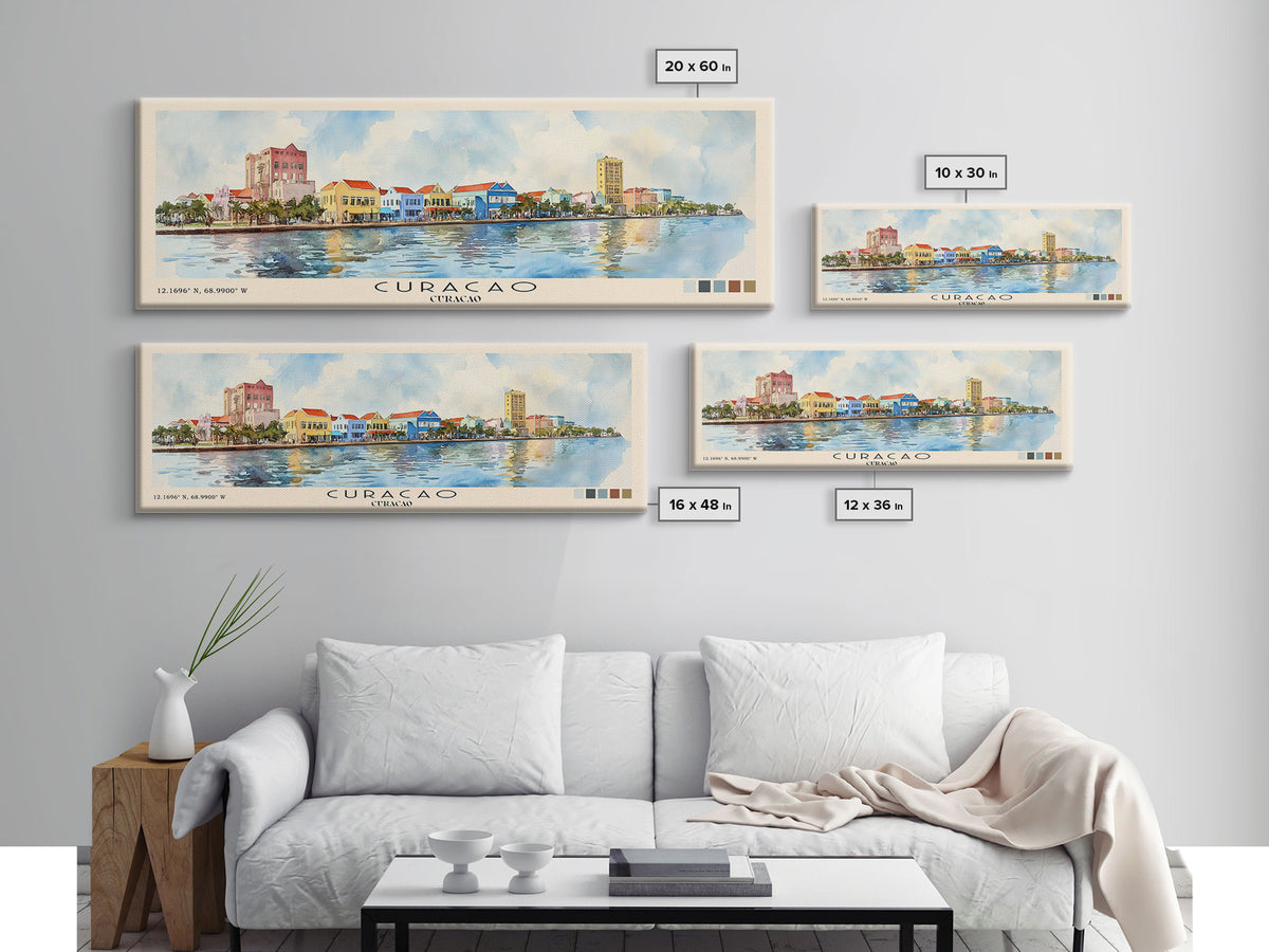 Curacao, Curacao Watercolor Beach Print, Vacation Gift, Curacao Wall Art, Beach Painting, Beach Decor, Beach Painting
