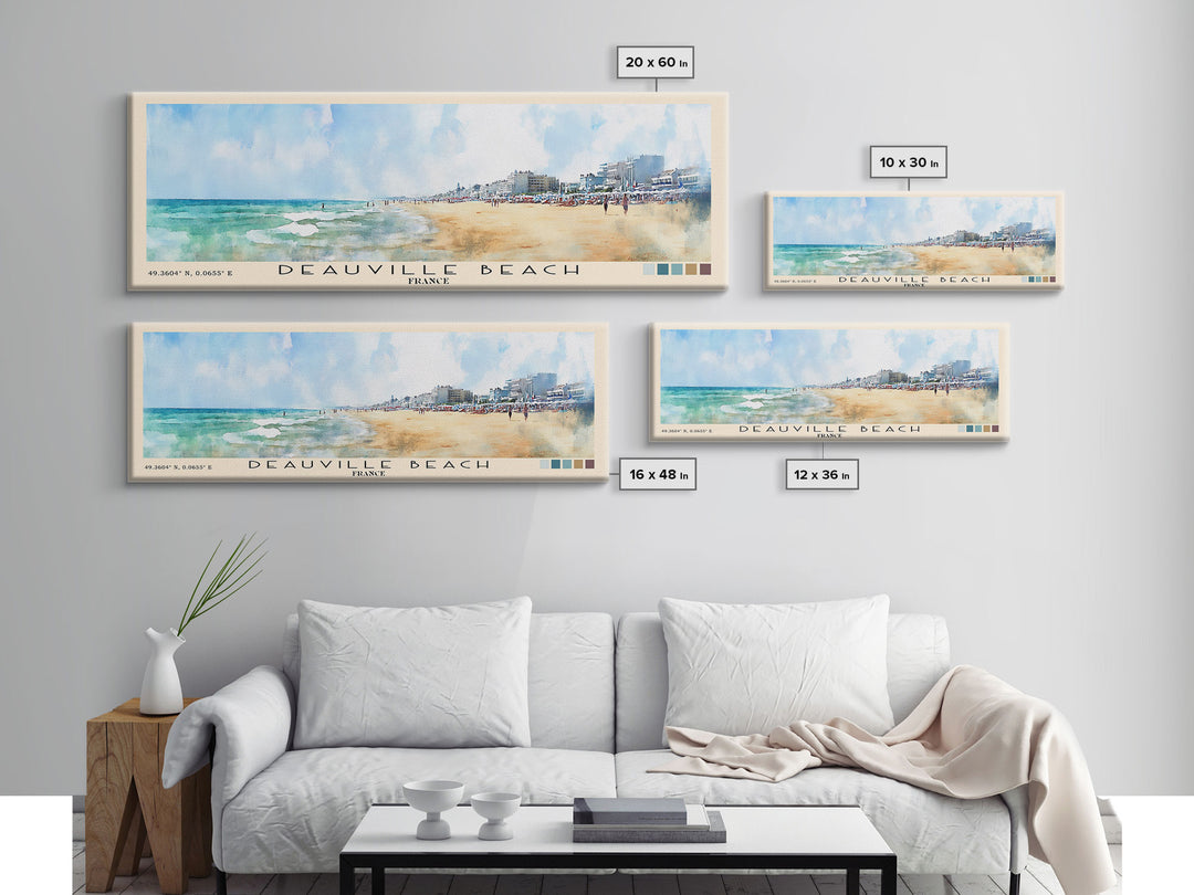 Deauville Beach, France Watercolor Print, Vacation Gift, France Wall Art, Beach Painting, Beach Decor, Beach Or Lakehouse Art