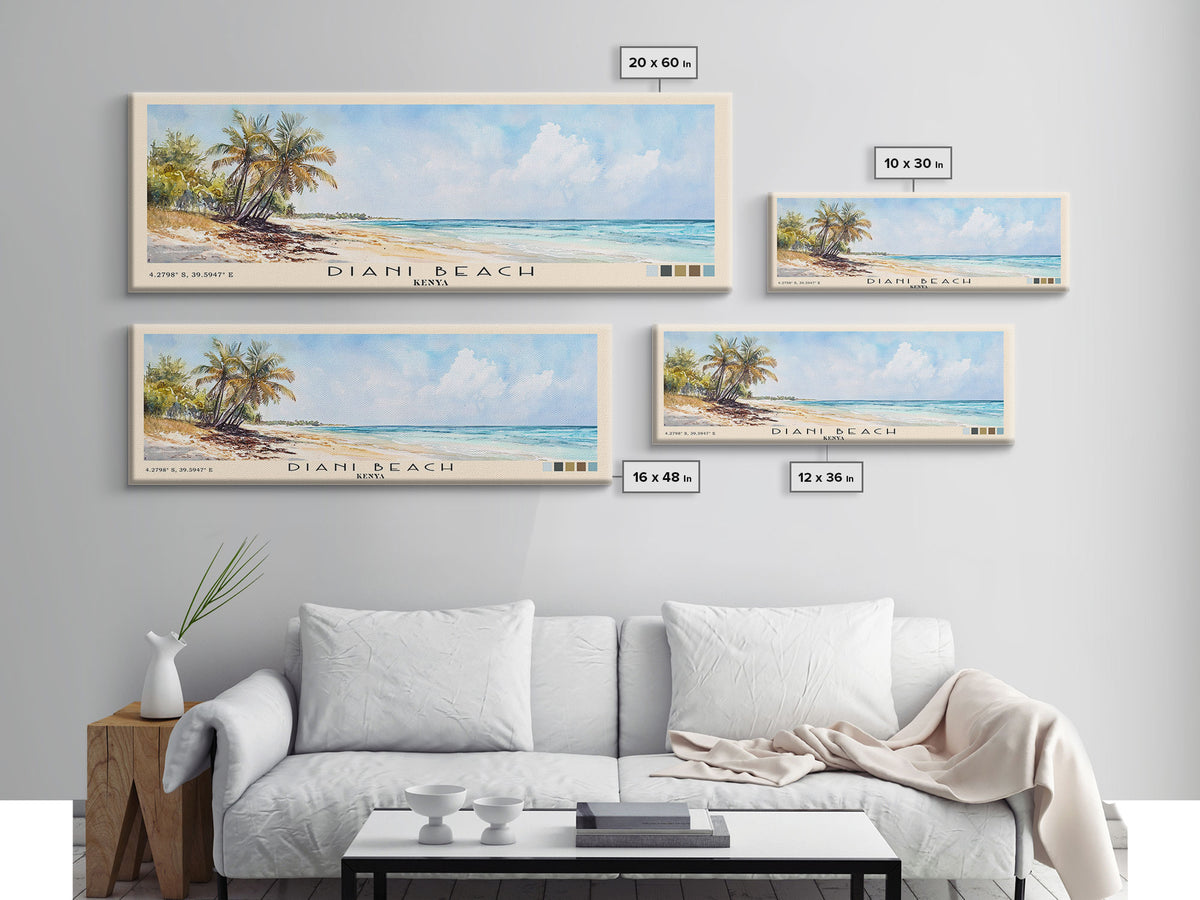 Diani Beach, Kenya Watercolor Print, Vacation Gift, Kenya Wall Art, Vacation Wall Art, Vacatation Memories, Beach Decor, Beach Or Lakehouse Art