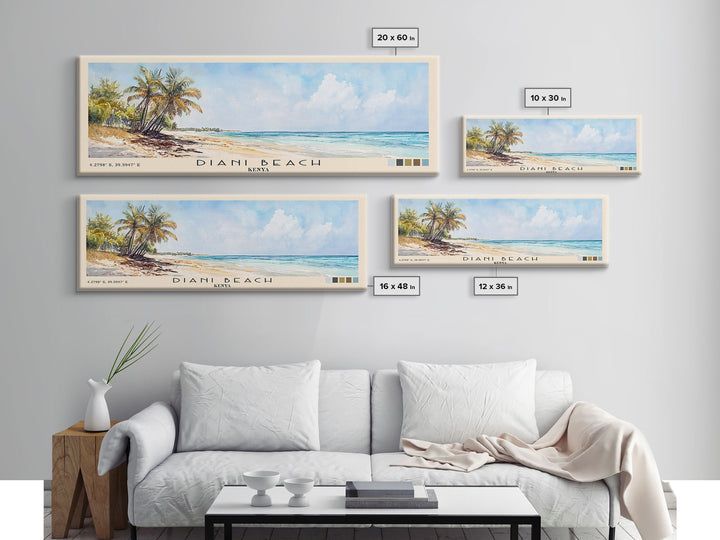 Diani Beach, Kenya Watercolor Print, Vacation Gift, Kenya Wall Art, Vacation Wall Art, Vacatation Memories, Beach Decor, Beach Or Lakehouse Art