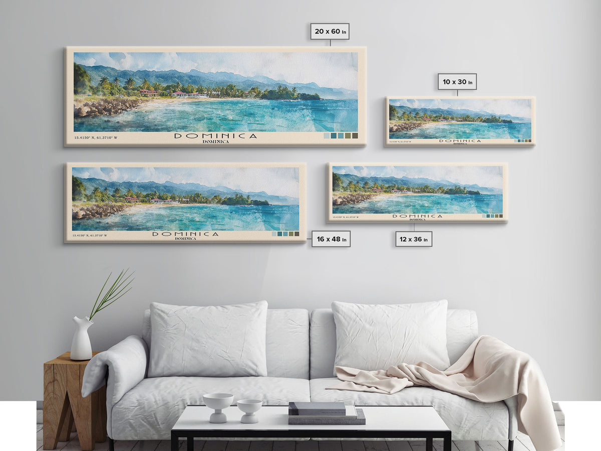 Dominica, Dominica Watercolor Print, Vacation Gift, Dominica Wall Art, Vacation Wall Art, Vacatation Memories, Beach Decor, Beach Or Lakehouse Art