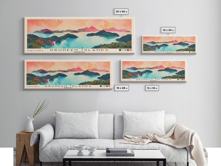 Drunken Islands, Venezuela Watercolor Print, Vacation Gift, Venezuela Wall Art, Beach Painting, Beach Decor, Beach Or Lakehouse Art