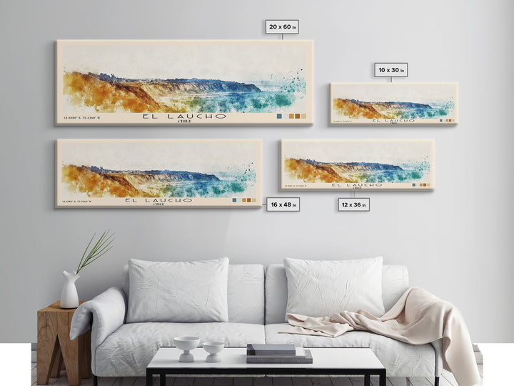 El Laucho, Chile Watercolor Print, Vacation Gift, Chile Wall Art, Beach Painting, Beach Decor, Large Wall Art, Wood Frame Art